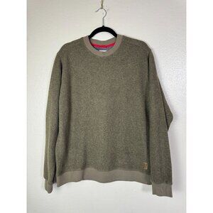 Topo Designs Green Wool Blend Mountain Fleece Mens Crew Neck Sweater Size Large
